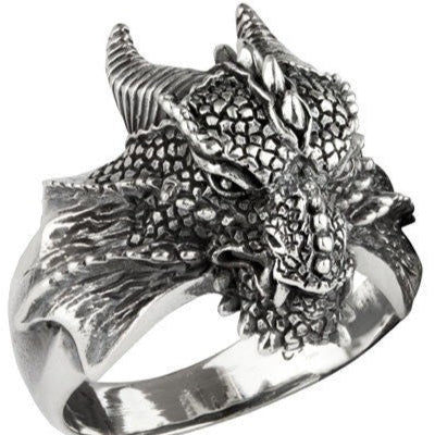 STERLING SILVER RING DRAGON