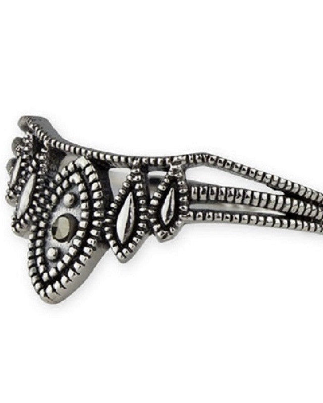 STERLING SILVER RING ELFISH MARCASITE