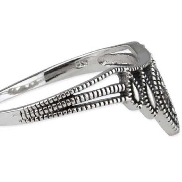 STERLING SILVER RING ELFISH MARCASITE