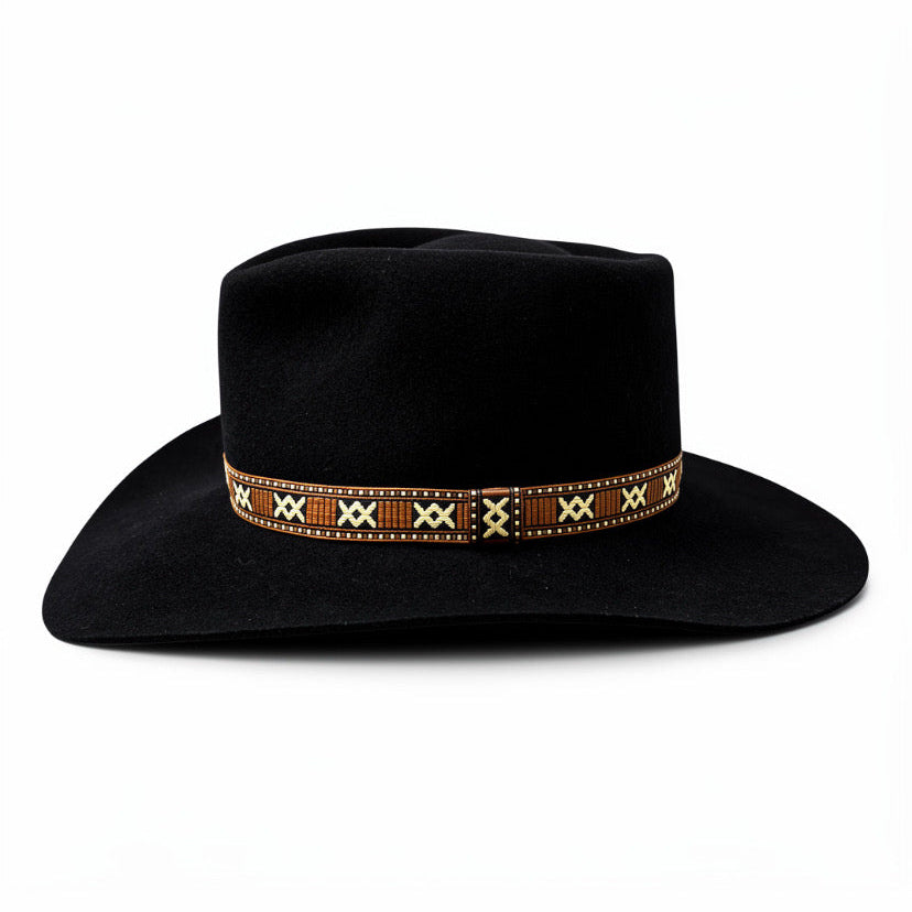 Savannah — Handmade Black Western Cowboy Hat in 100% Stiff Wool Felt