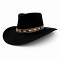 Savannah — Handmade Black Western Cowboy Hat in 100% Stiff Wool Felt