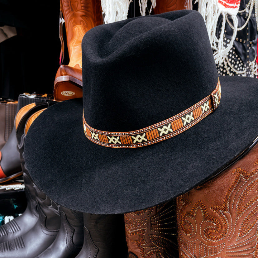 Savannah — Handmade Black Western Cowboy Hat in 100% Stiff Wool Felt