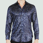 Gold Western Print Shirt — Men’s Slim Fit Long Sleeve by El General Western Wear