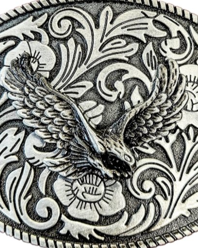 Silver Eagle Belt Buckle - Western Zinc Alloy Buckle 10x7cm