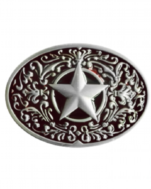 Star Belt Buckle - Western Zinc Alloy Buckle 9x6cm