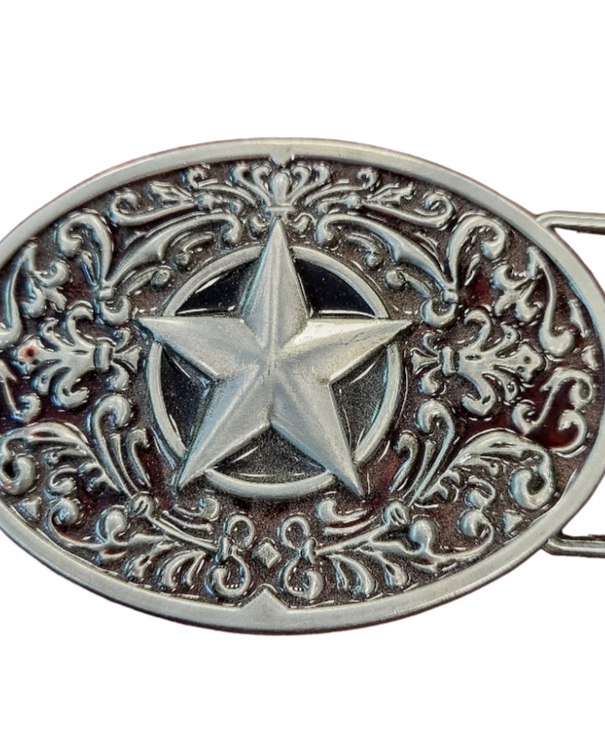 Star Belt Buckle - Western Zinc Alloy Buckle 9x6cm