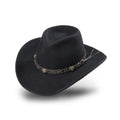 Lined Felt Hat Walker Black - Crushable Wool Felt Western Cowboy Hat