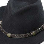 Lined Felt Hat Walker Black - Crushable Wool Felt Western Cowboy Hat