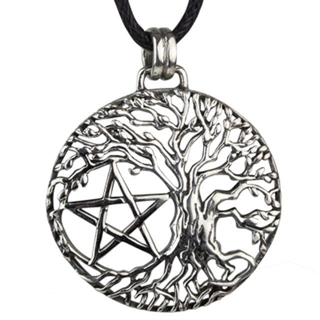 TREE OF LIFE WITH PENTAGRAM SILVER PENDANT