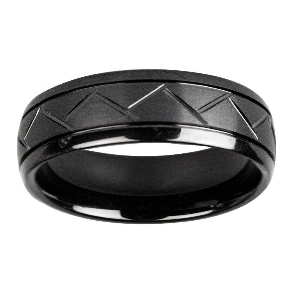 Fine Lines Tungsten Ring