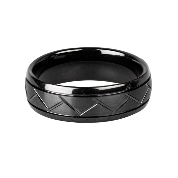 Fine Lines Tungsten Ring