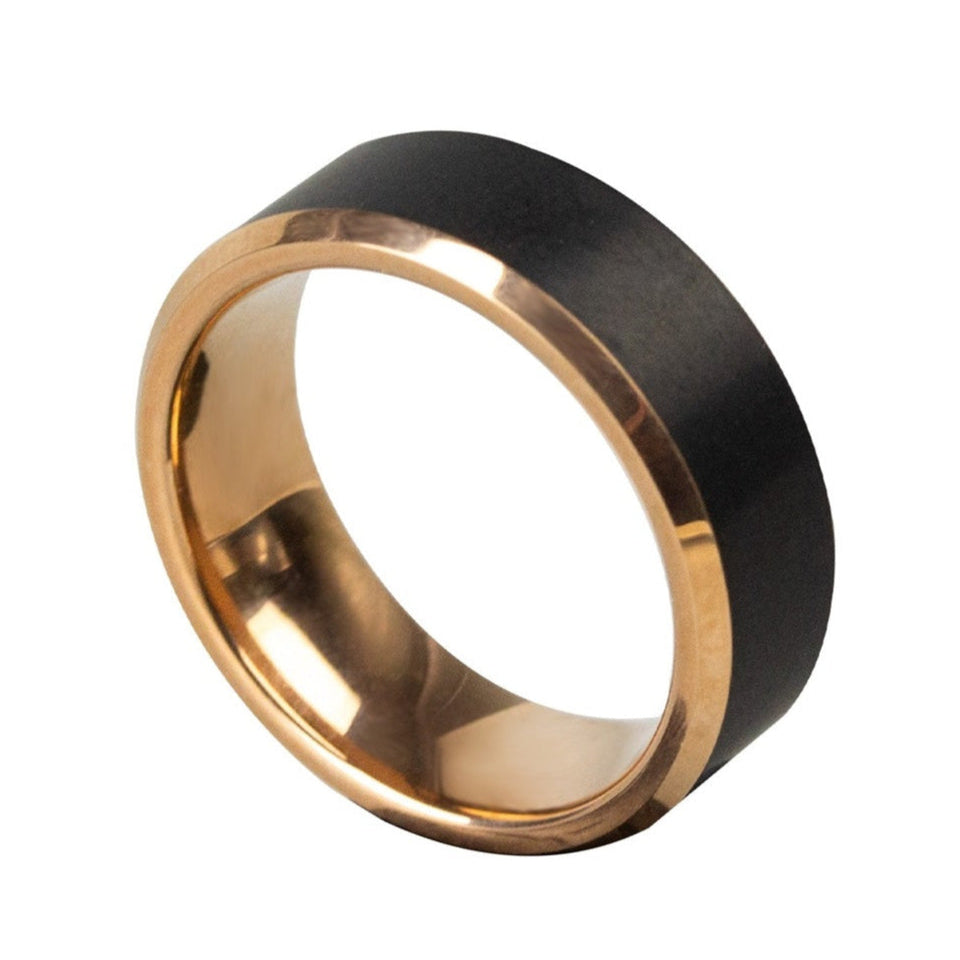 Golden Edge Tungsten Ring