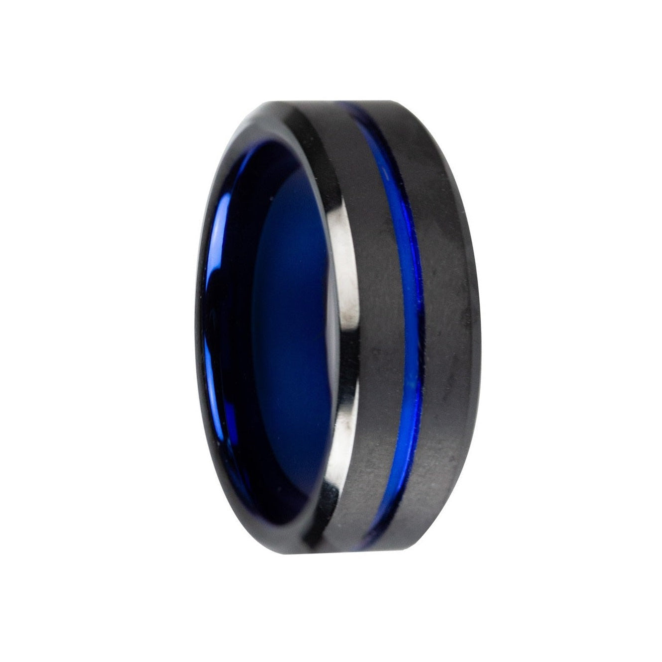 BLUE LINE TUNGSTEN RING