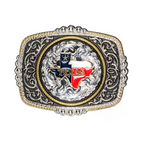 Texas Design western Belt Buckle with Enamel Effects