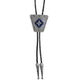 Trapezoid Aztec Bolo Tie - Western Cowboy Necklace with Braided Leather