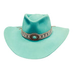 Hatson Turquoise Dream – Handmade Wide-Brim Felt Hat