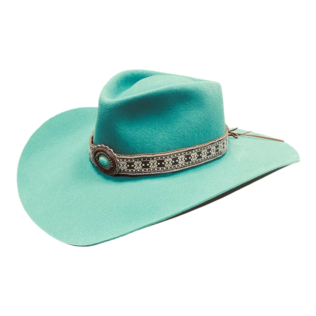 Hatson Turquoise Dream – Handmade Wide-Brim Felt Hat
