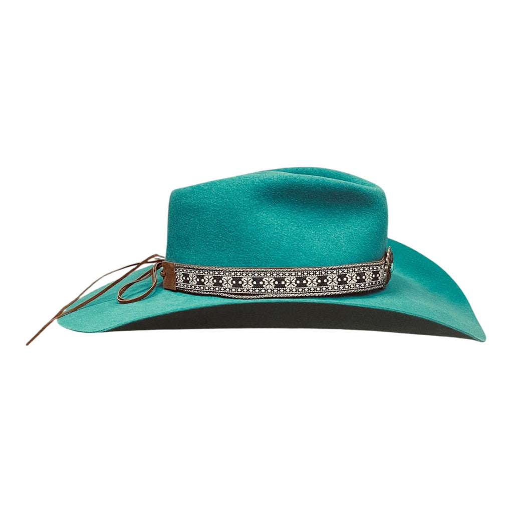 Hatson Turquoise Dream – Handmade Wide-Brim Felt Hat