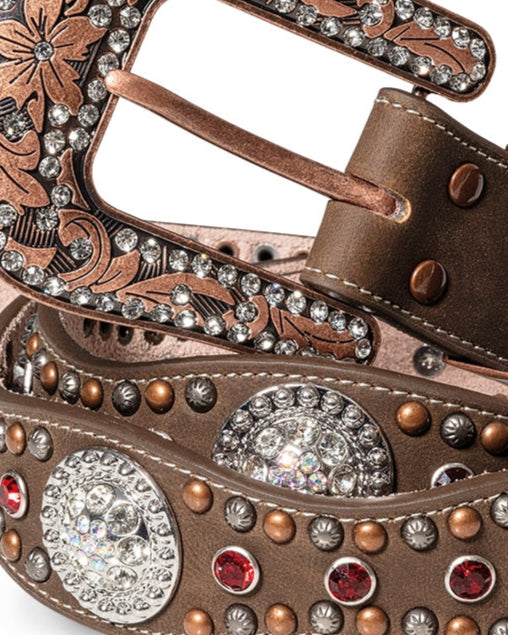 WESTERN BELT WITH STONES AND RIVETS