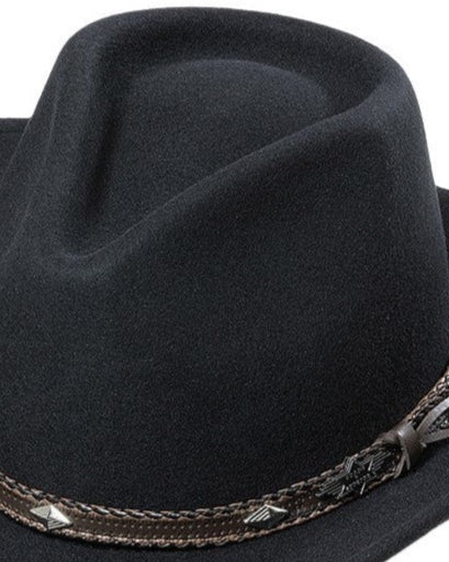 Shapeable wool felt hat Dallas with high-quality leather hatband, exceptionally comfortable to wear thanks to soft inner band