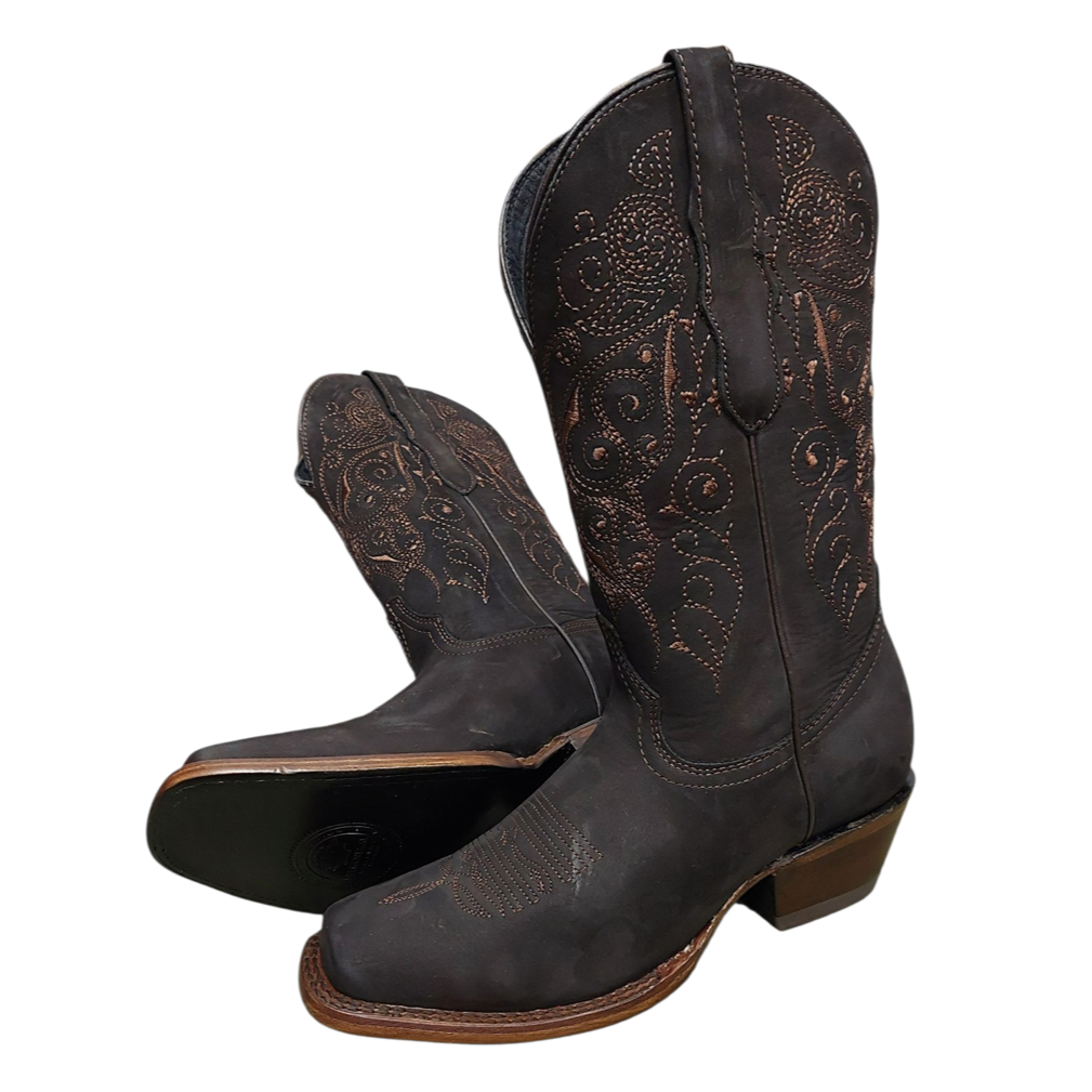 WOMENS NOBUCK LEATHER BOOTS RODEO