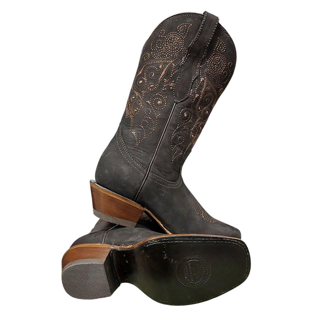 WOMENS NOBUCK LEATHER BOOTS RODEO