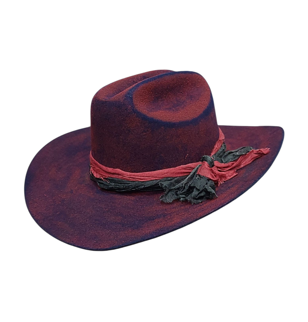 WOOL FELT DISTRESSED HAT SKYLAR