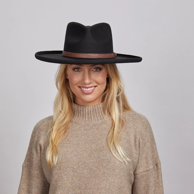 WOOL FELT HAT HUDSON BLACK