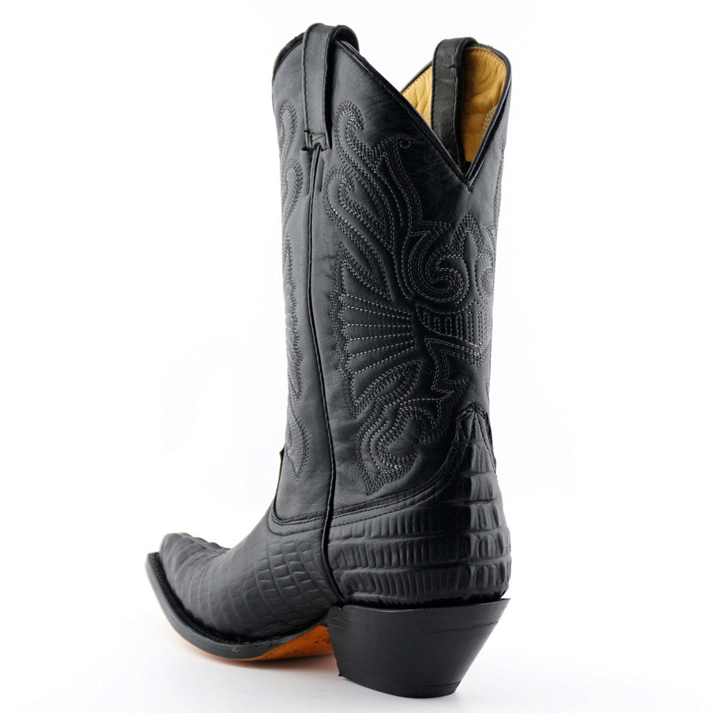 Premium Carolina Western Cowboy Boots in Classic Black. Step into authentic Western heritage with these handcrafted Carolina pointed toe cowboy boots. Crafted from premium black leather, these boots deliver the perfect blend of traditional craftsmanship and modern durability.