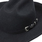 Western Cowboy felt hat Houston black - Premium Wool Cattleman Hat