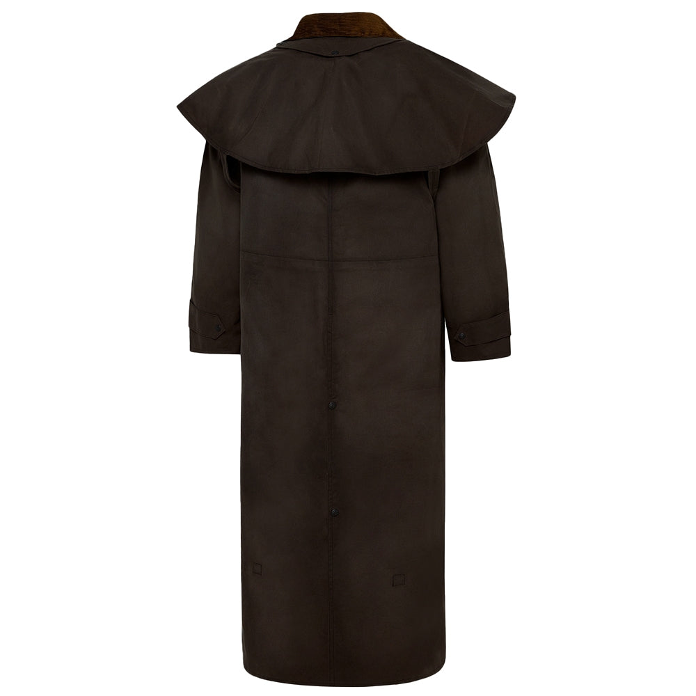 Western Duster Coat Trail Brown - Oil Cloth Cowboy Duster