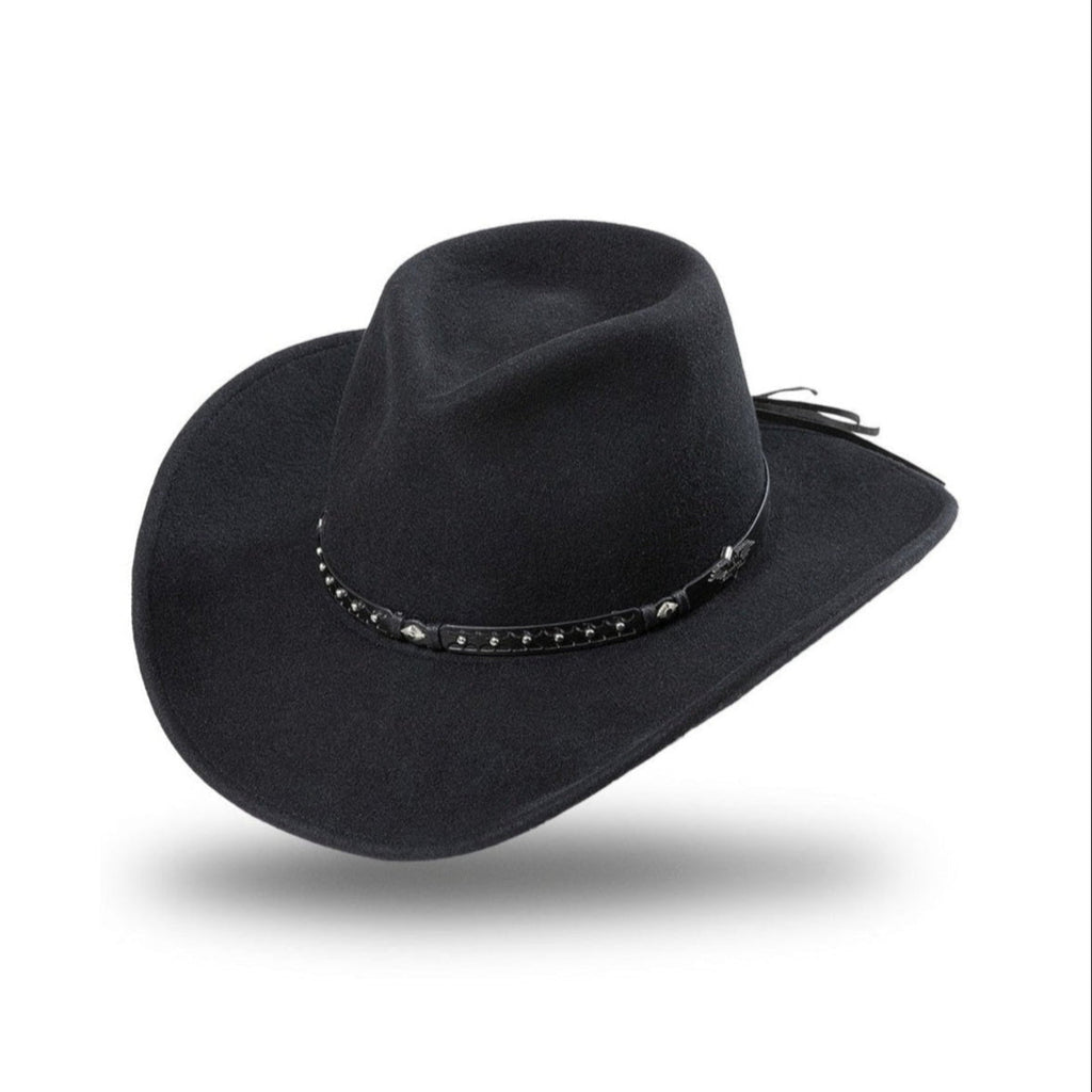Western Felt Hat Reno - Moldable Wool Felt Cowboy Hat with Leather Band