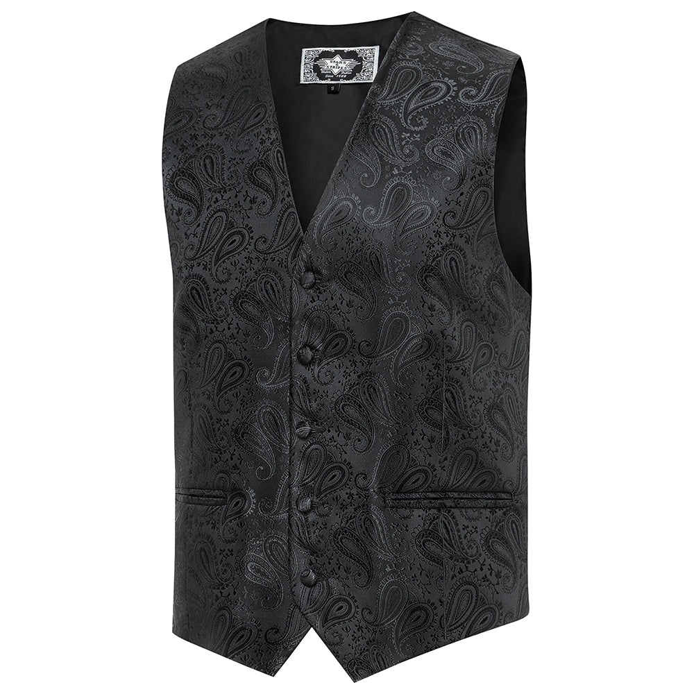 Western Jacquard Men's Vest Lincoln - Premium Textile Waistcoat