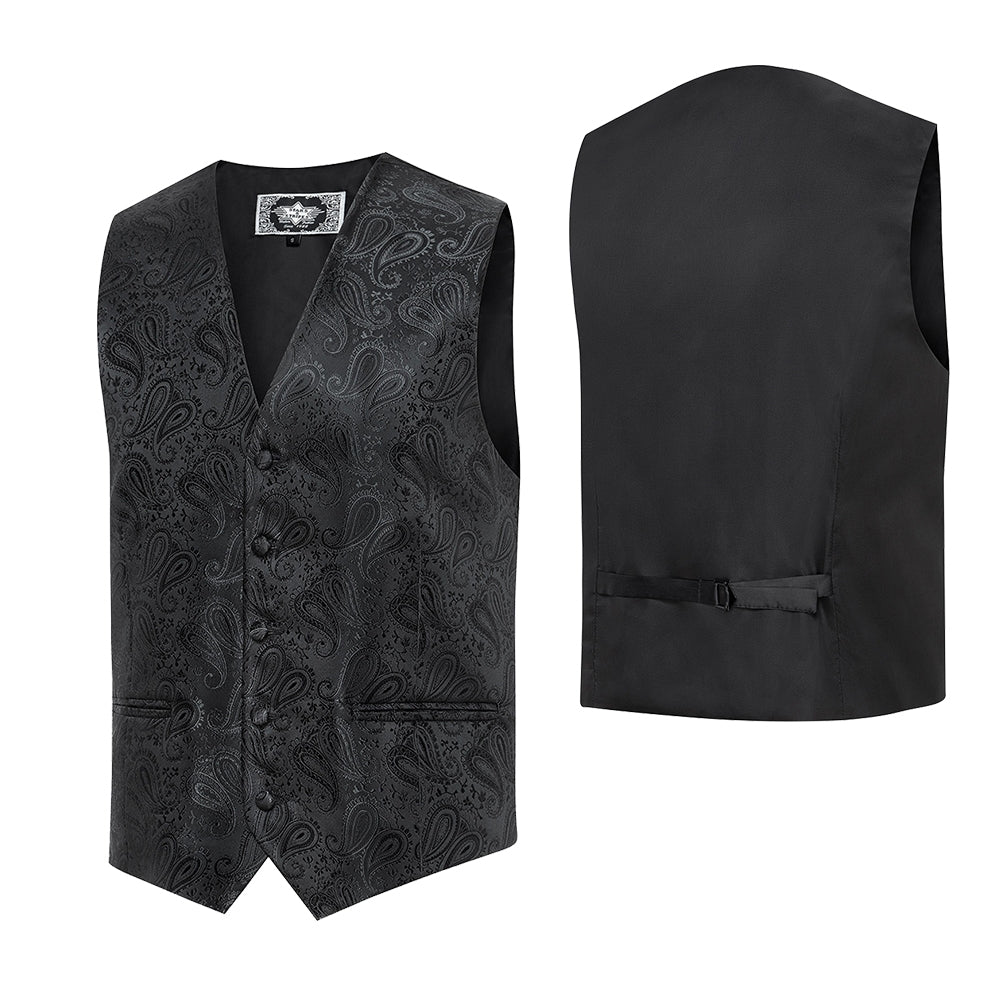 Western Jacquard Men's Vest Lincoln - Premium Textile Waistcoat