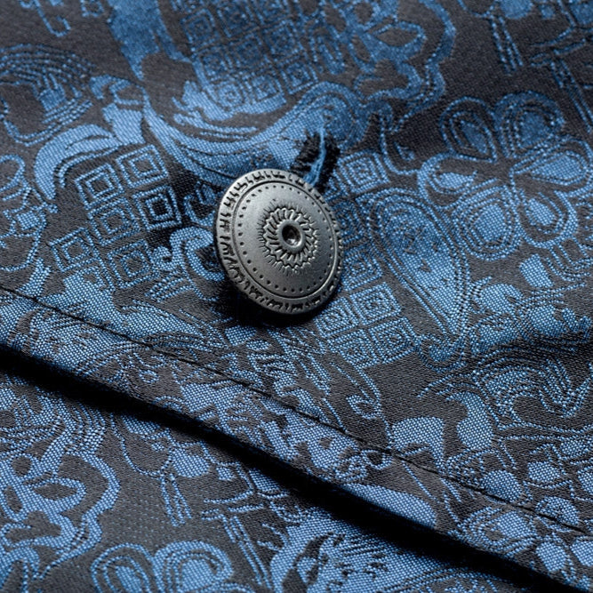 Western Jacquard Vest Royal Flush - Premium Textile Waistcoat