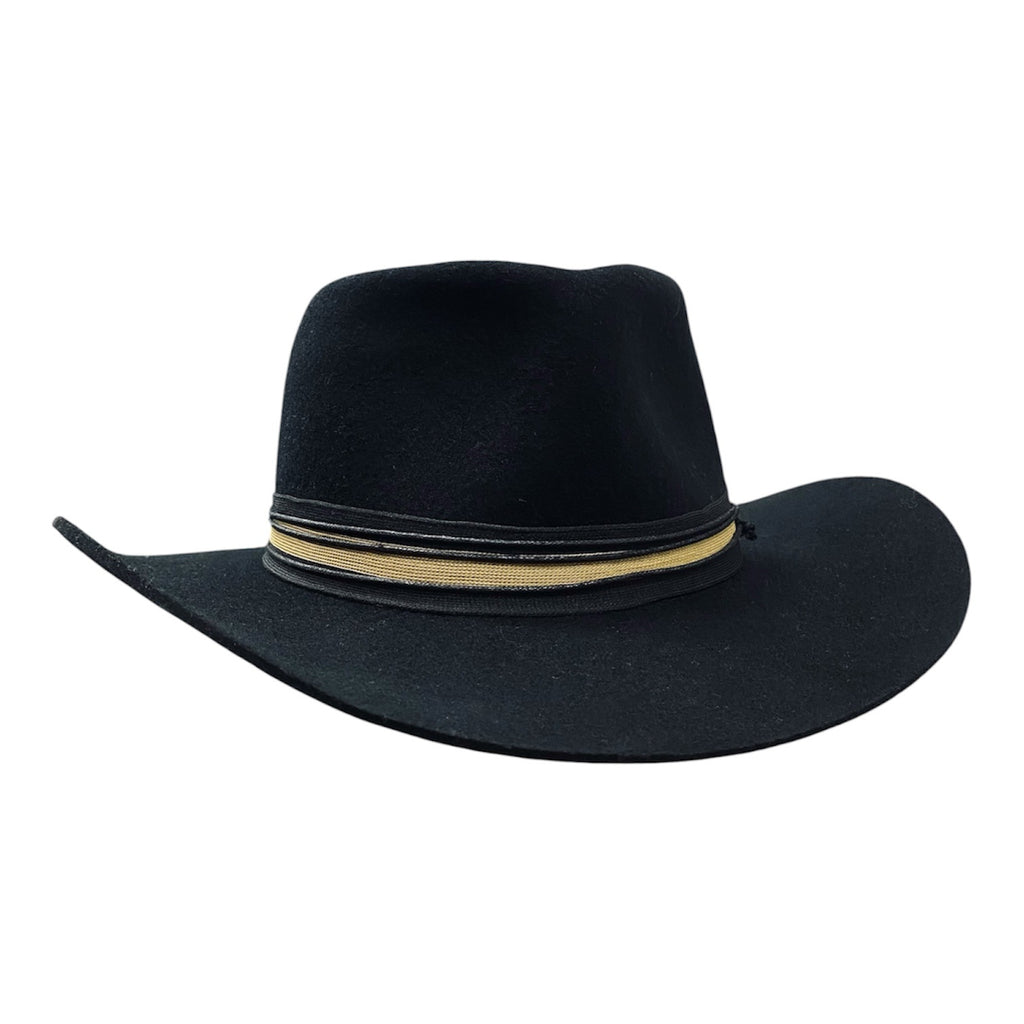 Western Wool Felt handmade Hat Bullhead - Black Cowboy Hat