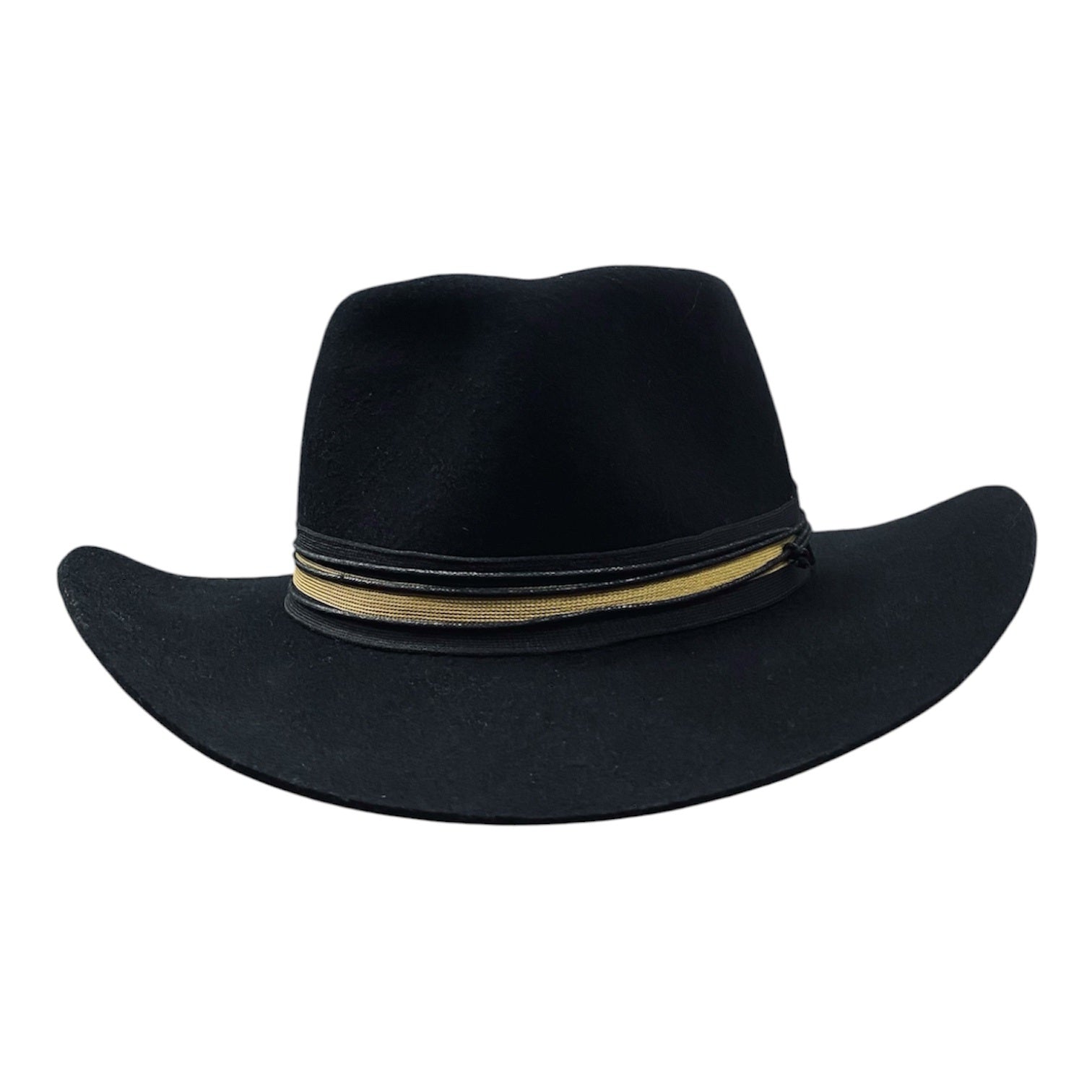 Western Wool Felt handmade Hat Bullhead - Black Cowboy Hat