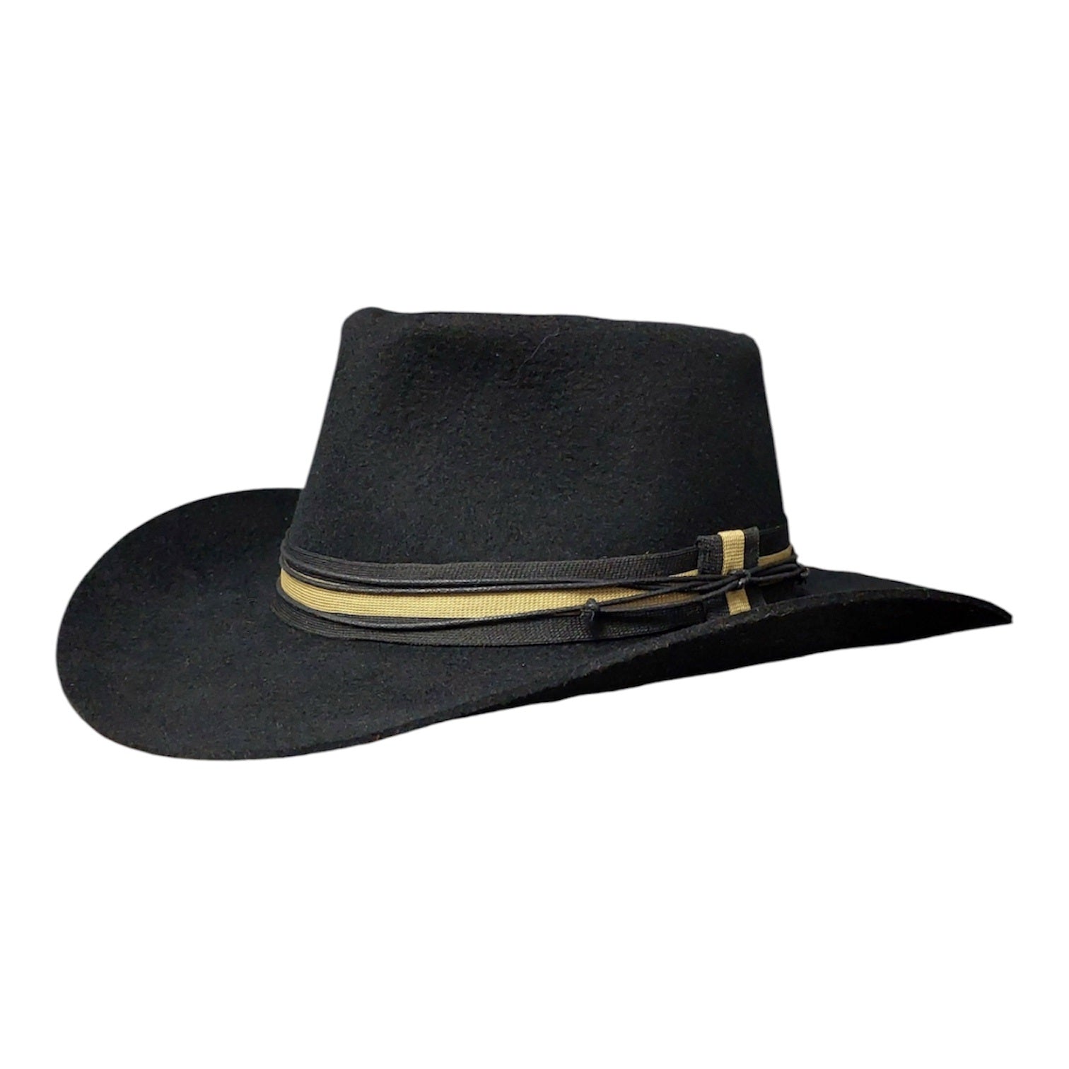 Western Wool Felt handmade Hat Bullhead - Black Cowboy Hat
