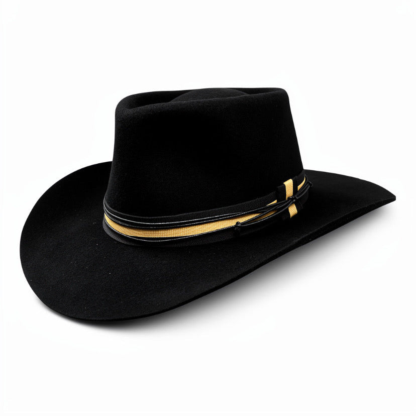 Western Wool Felt handmade Hat Bullhead - Black Cowboy Hat