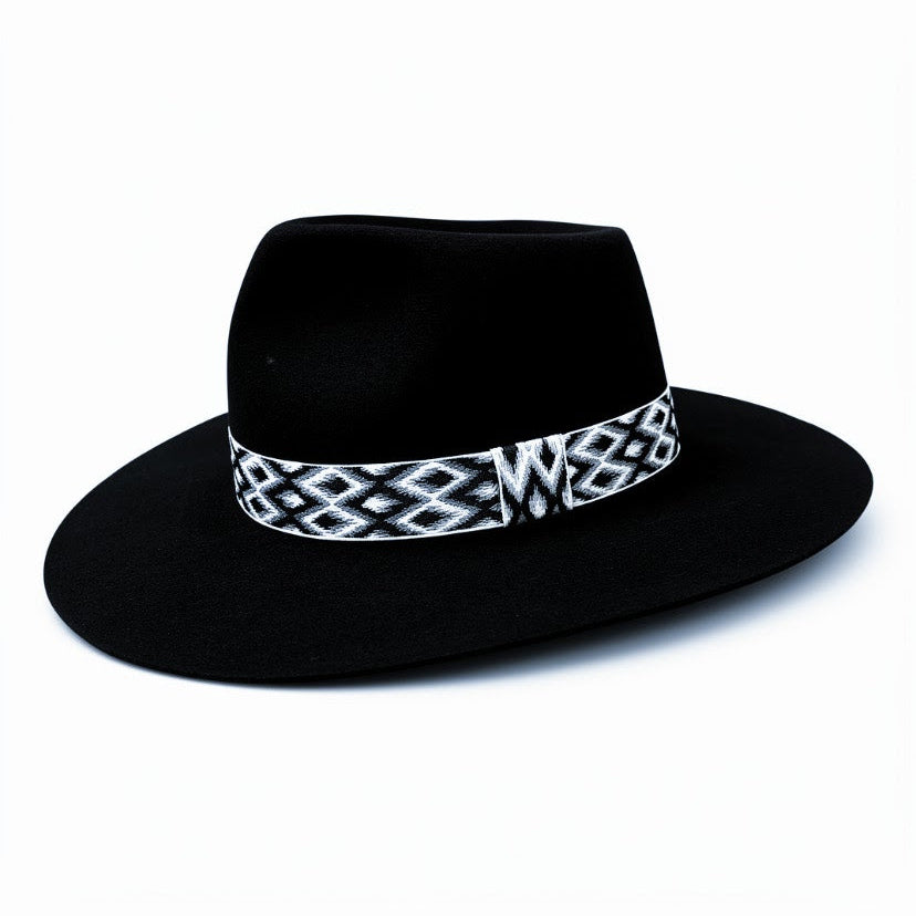 Western Wool Felt handmade Hat Lone Hawk - Black Cowboy Hat