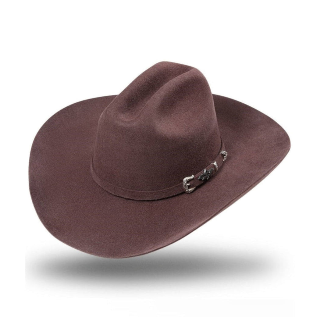 Western cowboy felt hat Houston brown - Premium Wool Cattelman Hat