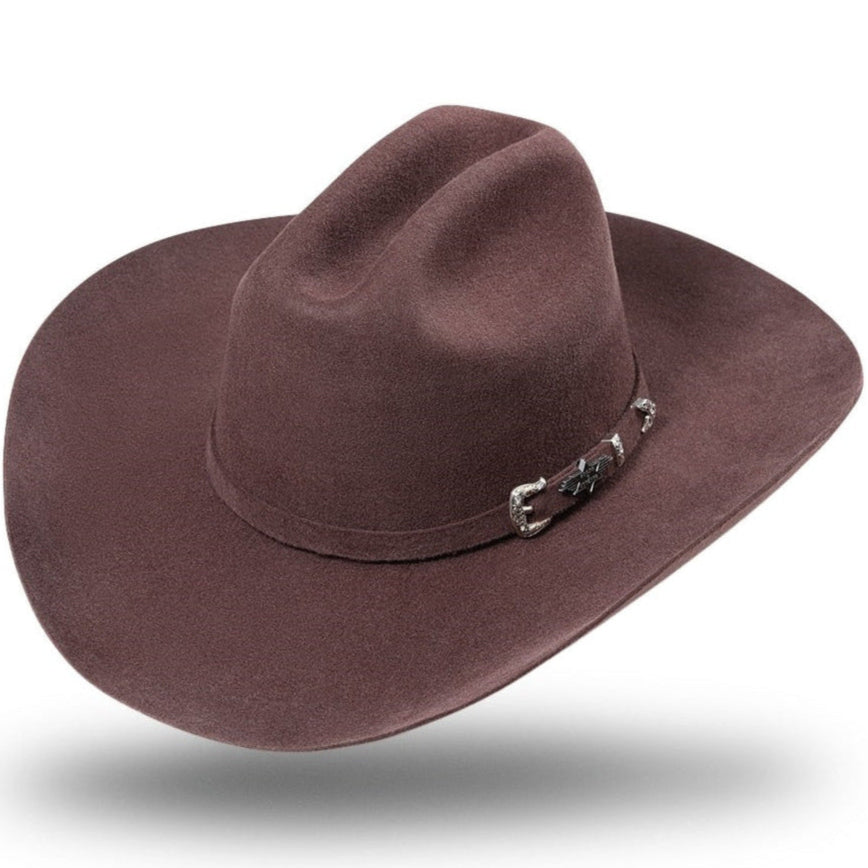 Western cowboy felt hat Houston brown - Premium Wool Cattelman Hat