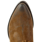 Women's Brown Leather Fringe Boots - Handcrafted Western Cowboy Boots with Goodyear Welt