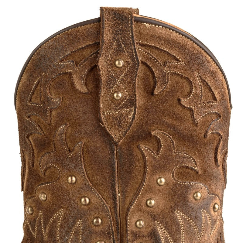 Women's Brown Suede Fringe Boots - Handcrafted Western Cowboy Boots 2475