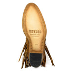 Women's Brown Suede Fringe Boots - Handcrafted Western Cowboy Boots 2475