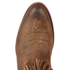 Women's Brown Suede Fringe Boots - Handcrafted Western Cowboy Boots 2475