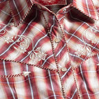 Women's Checked Western Blouse Tammy - Embroidered Cotton Cowgirl Shirt