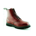 Women's Cherry Red Leather Ankle Boots - Cedric CS 8-Eye Lace-Up Boots