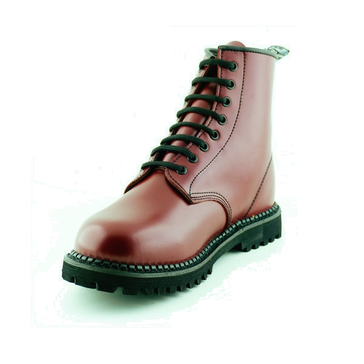 Women's Cherry Red Leather Ankle Boots - Cedric CS 8-Eye Lace-Up Boots