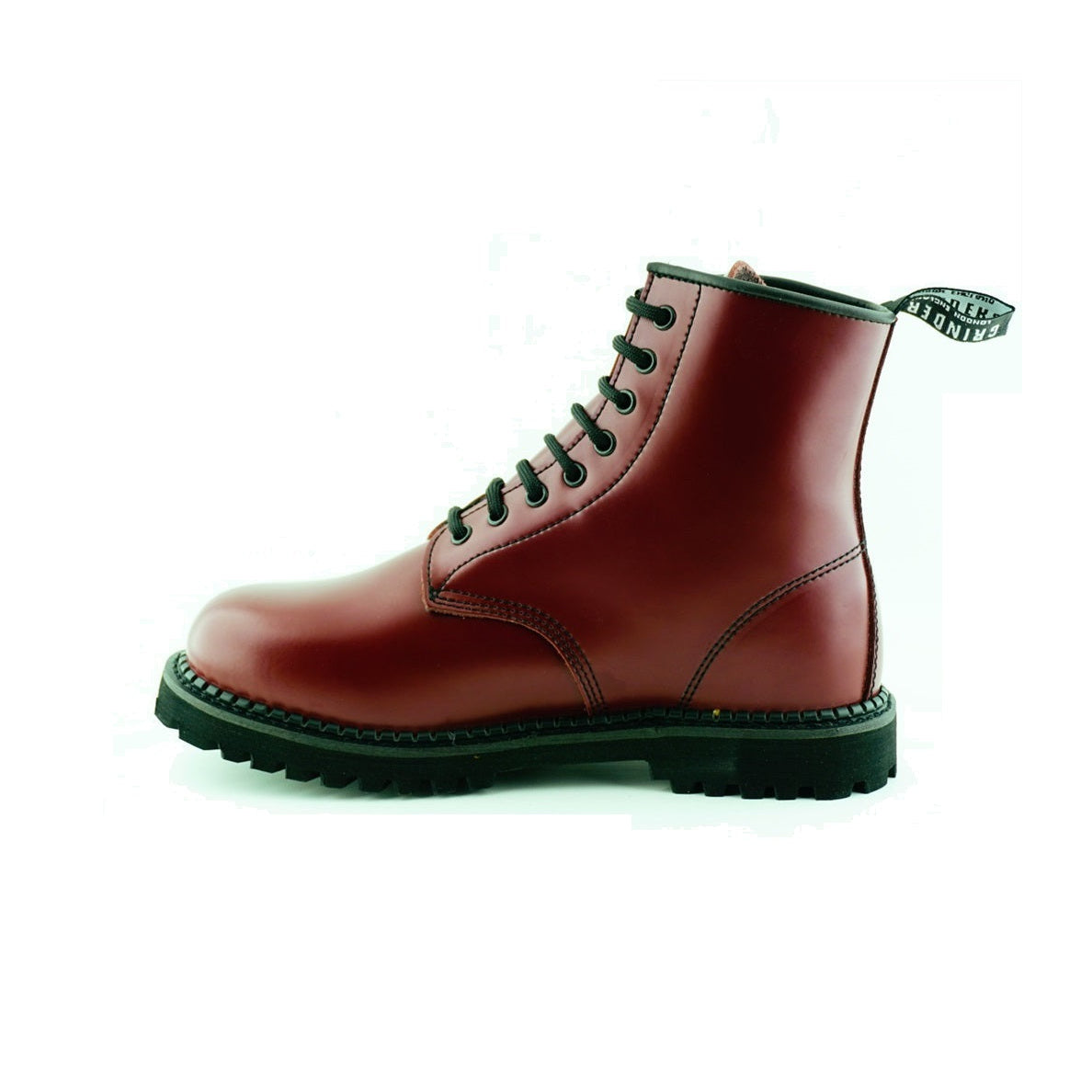Women's Cherry Red Leather Ankle Boots - Cedric CS 8-Eye Lace-Up Boots